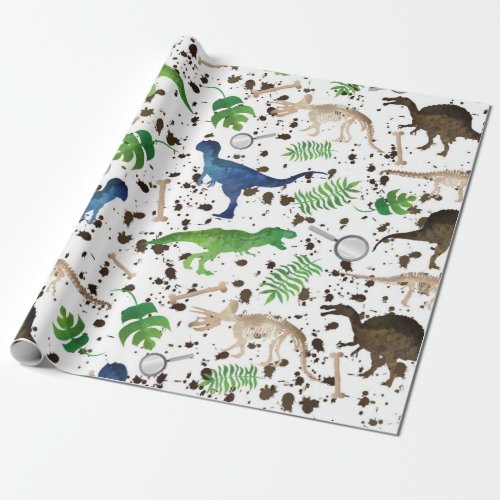 Dinosaur Hunt Dinosaurs on Safari Boys Kids Wrapping Paper
