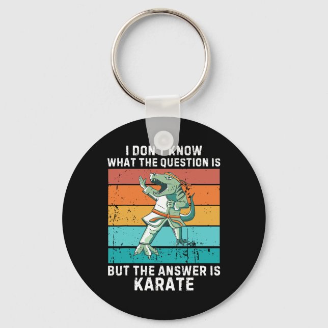 Dinosaur I Don't Know The Question Is The Answer I Keychain (Front)