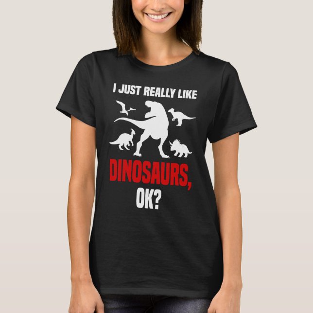 Dinosaur  I Love Dinosaurs Roaring Rex Dino T-Shirt (Front)