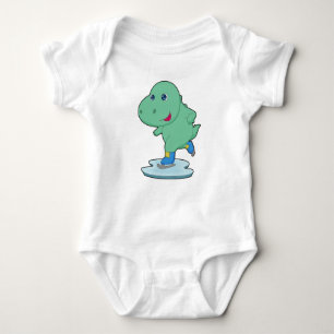 Dinosaur Ice skating Ice skates Baby Bodysuit