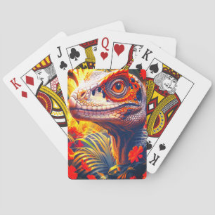 Dinosaur Illustration Bold Playing Cards
