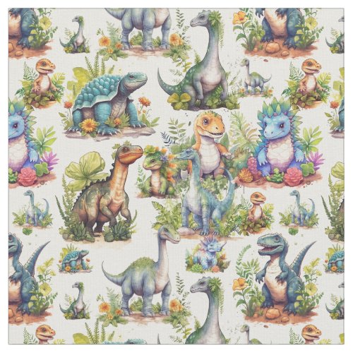 Dinosaur Illustration Fabric