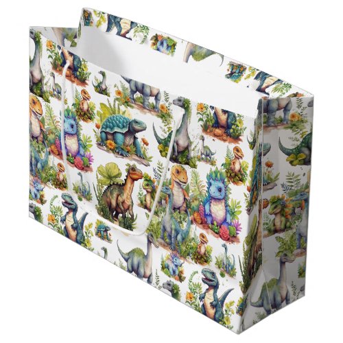 Dinosaur Illustration Large Gift Bag