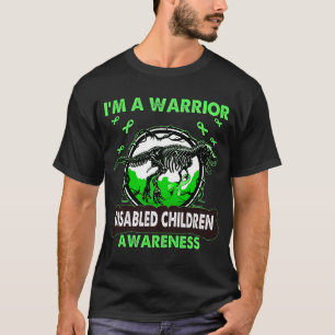 Dinosaur I'm A Warrior DISABLED CHILDREN Awareness T-Shirt