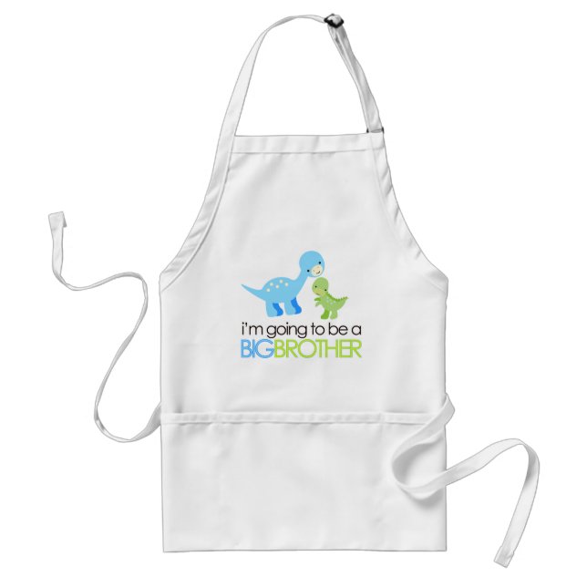 Dinosaur I'm Going to Be A Big Brother Adult Apron (Front)