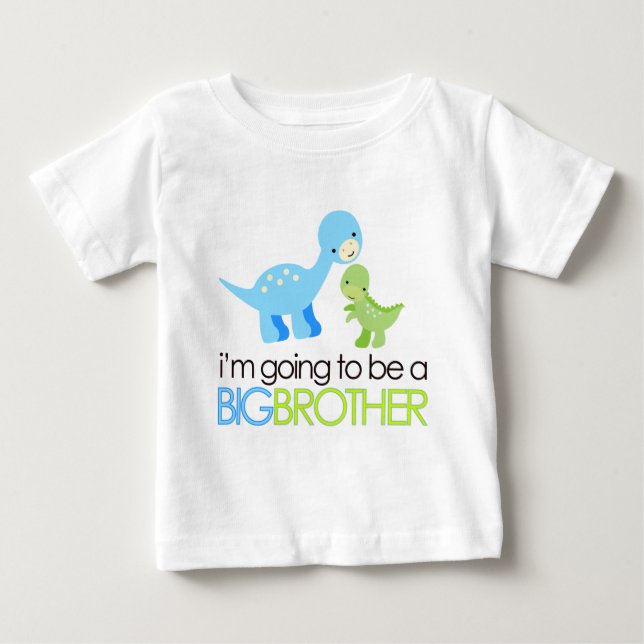 Dinosaur I'm Going to Be A Big Brother Baby T-Shirt (Front)