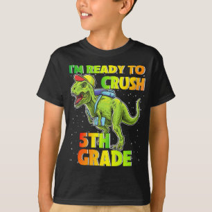 Dinosaur I'm Ready To Crush 5th Grade Back to scho T-Shirt