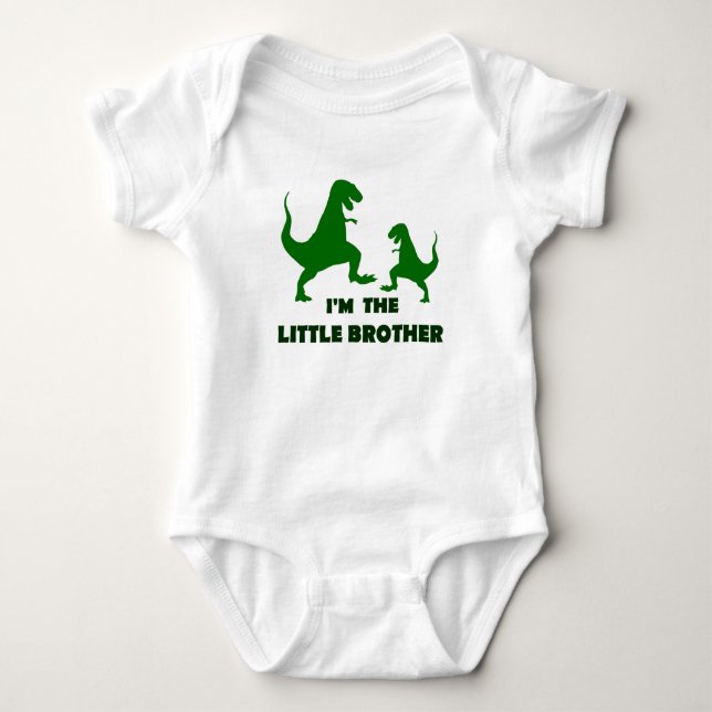 Dinosaur I'm The Little Brother Baby Bodysuit (Front)