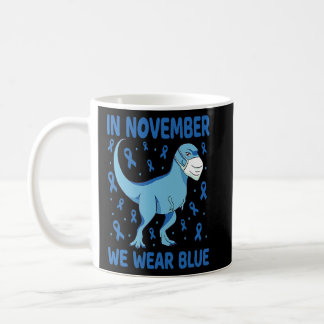 Dinosaur In November We Wear Blue Diabetes Kid Boy Coffee Mug