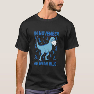 Dinosaur In November We Wear Blue Diabetes Kid Boy T-Shirt