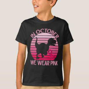 Dinosaur In October We Wear Pink Breast Cancer T-Shirt