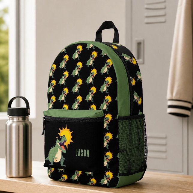 Dinosaur in Sunglasses Personalized Backpack (Creator Uploaded)