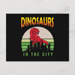 Dinosaur in the City Dinosaur Design Postcard