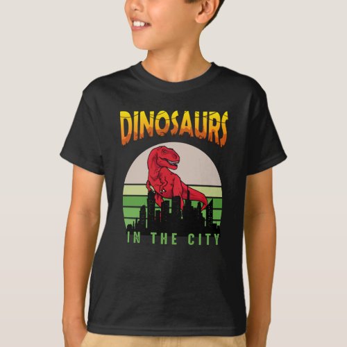 Dinosaur in the City  Dinosaur Design T_Shirt