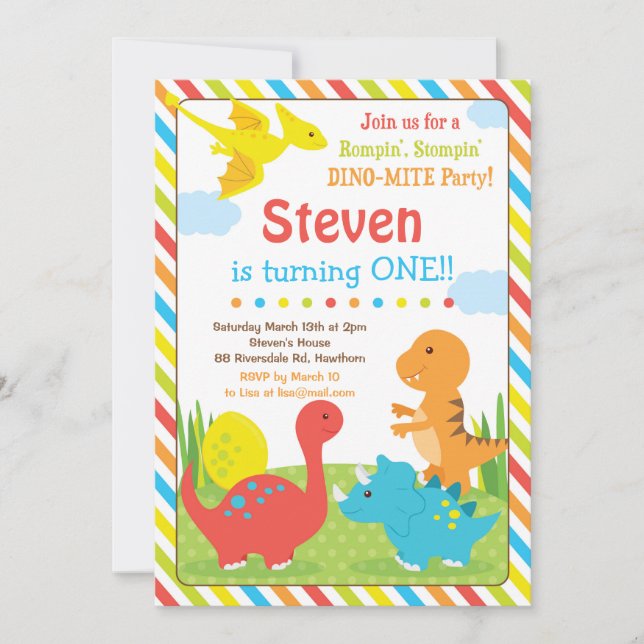 Dinosaur Invitation / Dino Invitation (Front)