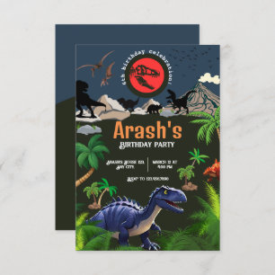 Dinosaur Invitation, Dinosaur Birthday Invitation
