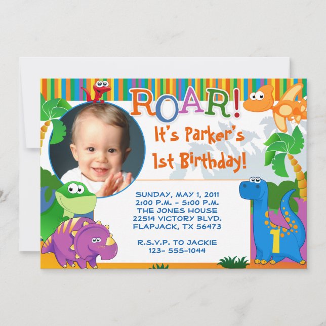 Dinosaur Invitation - Kids Birthday (Front)