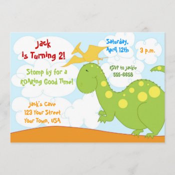 Dinosaur Invitations by BarbaraNeelyDesigns at Zazzle