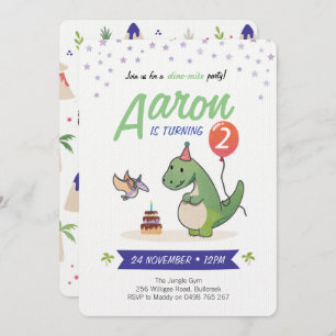 Dinosaur Invitations, Boys birthday invitations