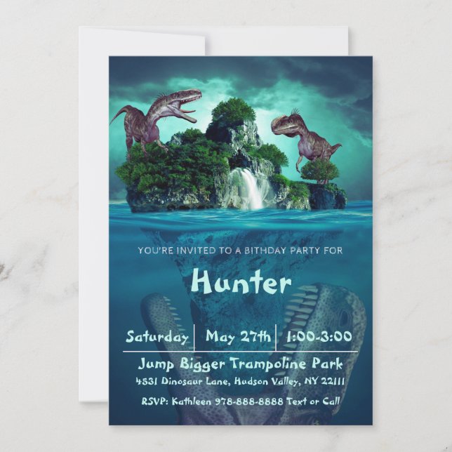Dinosaur Island Birthday Party Invitation (Front)