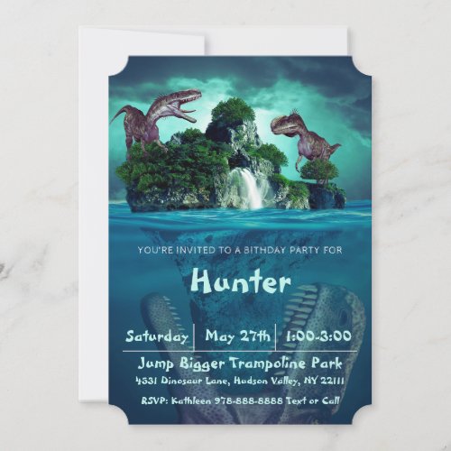 Dinosaur Island Birthday Party Invitation