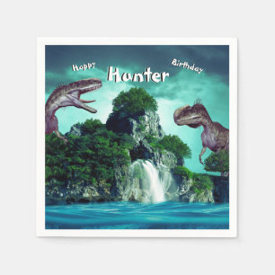 Dinosaur Island Happy Birthday Party Napkins