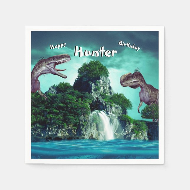 Dinosaur Island Happy Birthday Party     Napkins (Front)