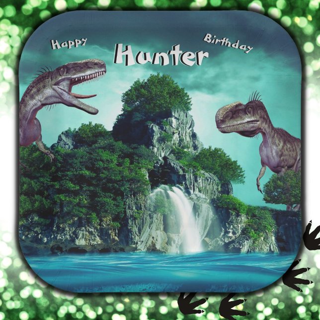 Dinosaur Island Happy Birthday Party   Paper Plates (Creator Uploaded)