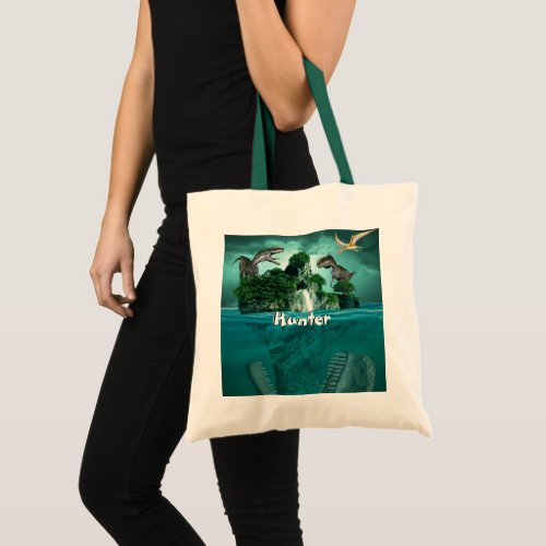 Dinosaur Island Personalized  Tote Bag