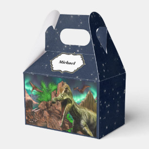 Dinosaur island pterodactyl t-rex night stars favor boxes