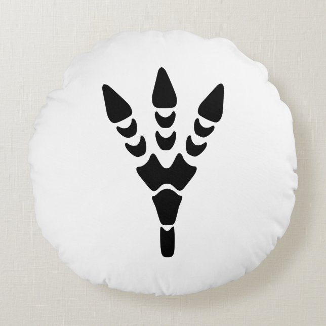 Dinosaur Isolated Footprint Round Pillow (Front)