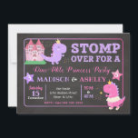 Dinosaur Joint Birthday Invitation for Girls<br><div class="desc">All designs are © Happy Panda Print</div>