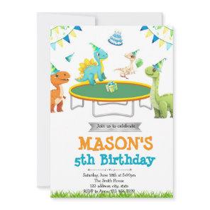 Dinosaur jump party invitation