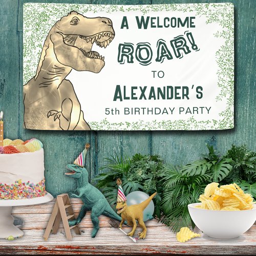 Dinosaur Jungle 5th Birthday Party Welcome Banner