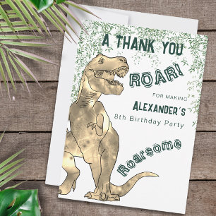 Dinosaur Jungle 8th Birthday Party Thank You Card