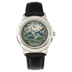 Dinosaur Jungle Adventure Clock Watch