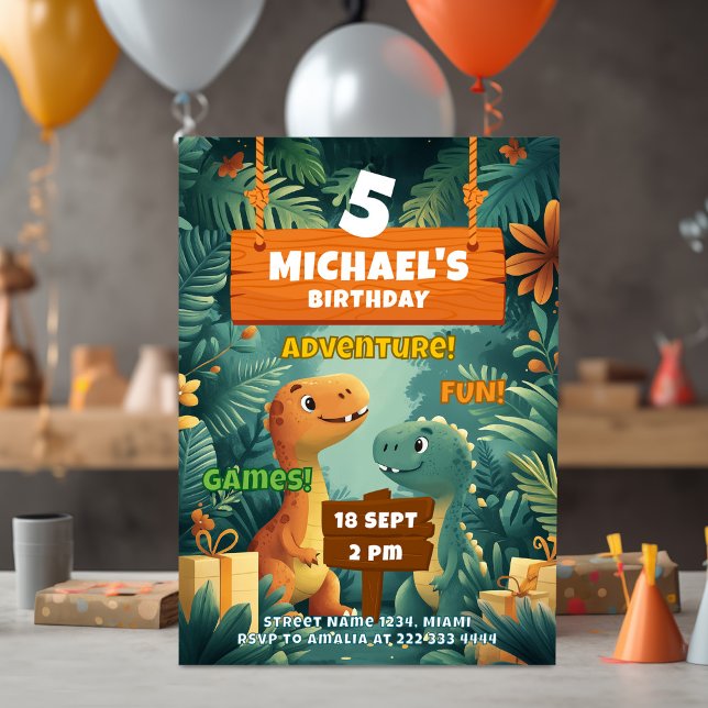 Dinosaur Jungle Birthday Card (Creator Uploaded)