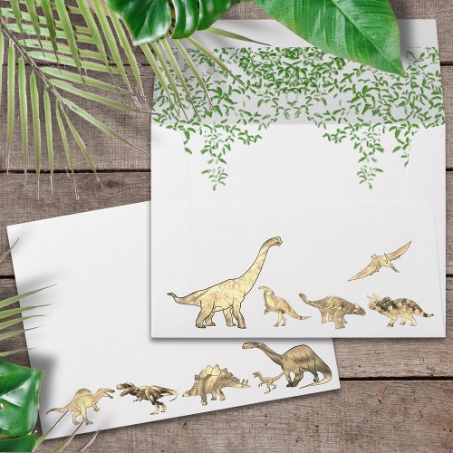 Dinosaur Jungle Birthday Party Envelope