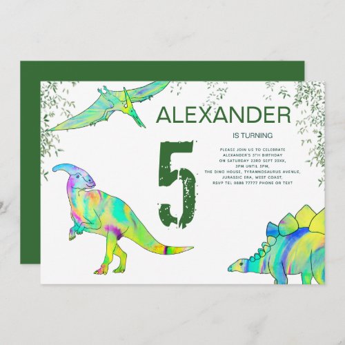 Dinosaur jungle Birthday Party Invitation