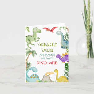 Dinosaur Jungle Birthday Thank You Card