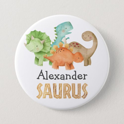 Dinosaur Jurassic 1st Birthday Themed Button