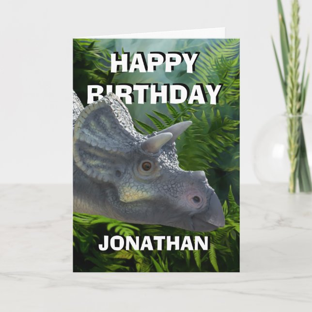 Dinosaur Jurassic Jungle Party Card (Front)