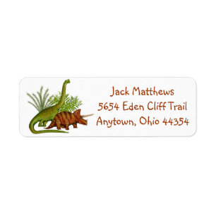 Dinosaur Jurassic Jungle Return Address Labels