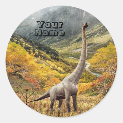 Dinosaur Jurassic Park Name Beautiful Classic Round Sticker