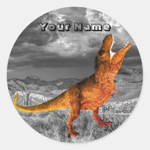 Dinosaur Jurassic Park Name Beautiful Classic Round Sticker