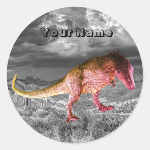 Dinosaur Jurassic Park Your Name Beautiful Classic Round Sticker