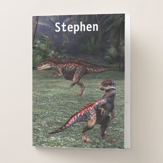 Dinosaur Jurassic  Personalized For kids Pocket Folder (Front)