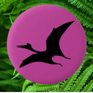 Dinosaur Jurassic Pink Button