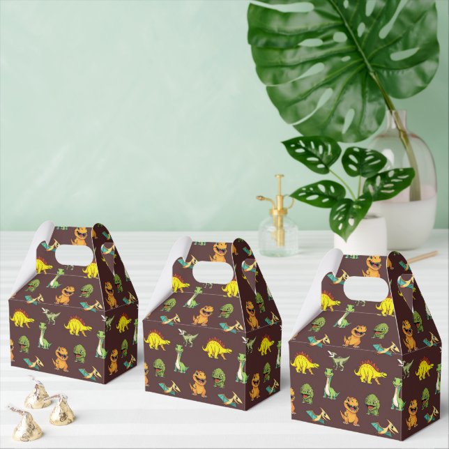 Dinosaur Jurassic Prehistoric Cute Cartoon Pattern Favor Boxes (Multiple)
