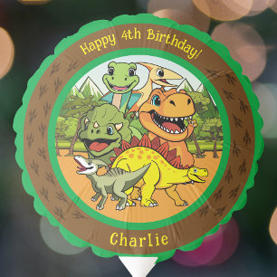 Dinosaur Jurassic Prehistoric Fun Cartoon Birthday Balloon